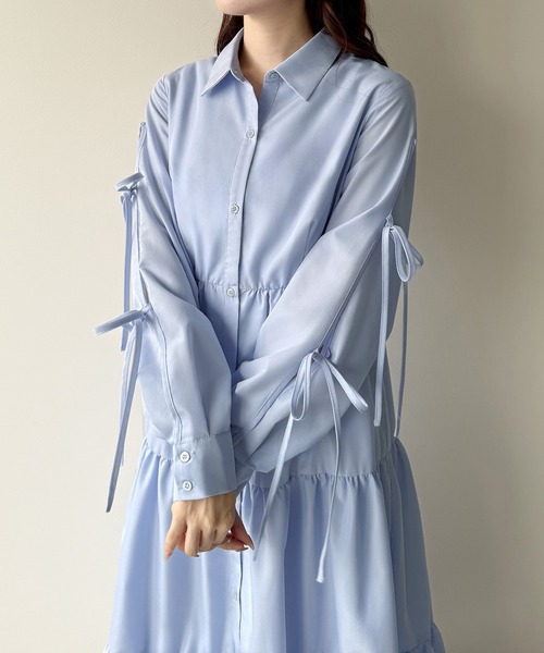 「mipiarl」 シャツワンピース MEDIUM ブラック レディース_画像7