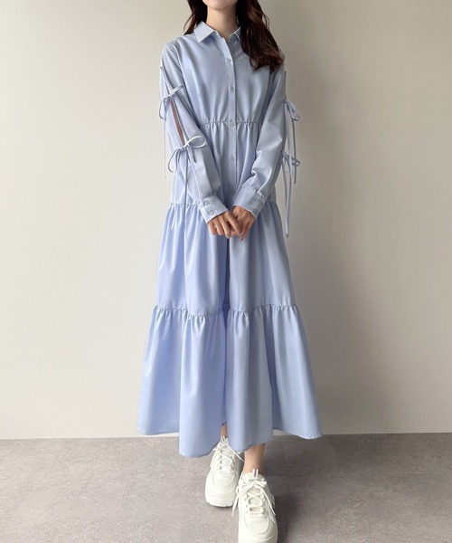「mipiarl」 シャツワンピース MEDIUM ブラック レディース_画像9