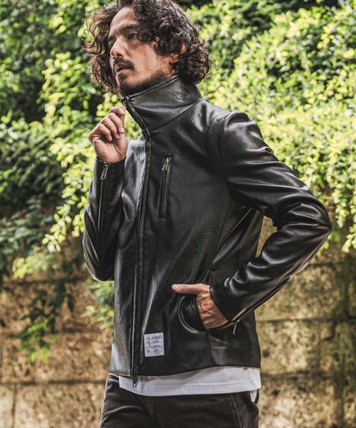 wjk reluxe 革ジャン ライダース mj11771- Stand Collar Synthetic