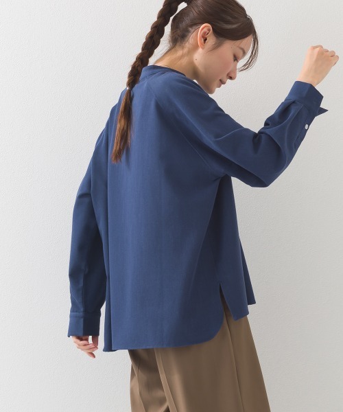 「OMNES」 長袖ブラウス FREE ダークブルー レディース_画像8