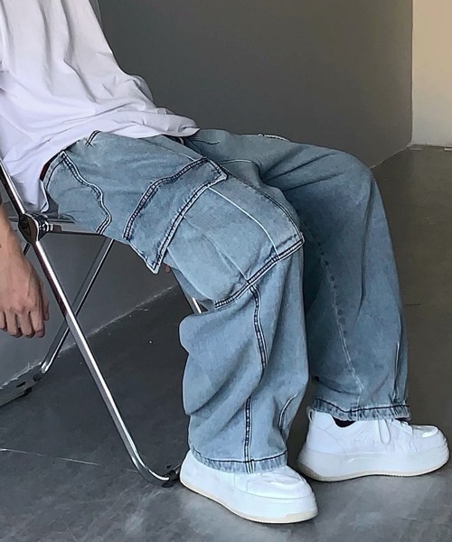 「NOWLE」 カーゴパンツ LARGE ブラック メンズ_画像3
