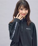トレーナー 袖ライン ハーフジップ ショート丈...の詳細画像4