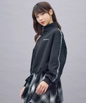 トレーナー 袖ライン ハーフジップ ショート丈...の詳細画像5