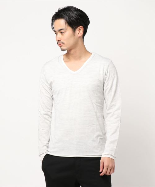 NO WAY tシャツ /アンサンブルVネック長袖Tシャツ/ メンズ : ZOZOTOWN