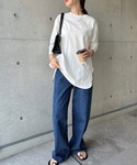 tシャツ USAコットン長袖オーバーサイズ裾ラ...の詳細画像5