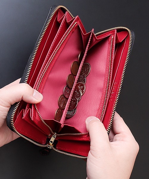 財布 スプリットレザーラウンドファスナー長財布 メンズ : ZOZOTOWN