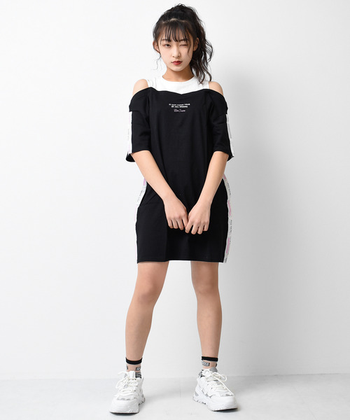 RiCO SUCRE（リコシュクレ） ワンピース レイヤード風肩あきワンピース