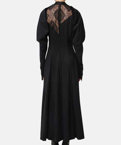 IRENE Asymmetry Lace Panel Jersey Dress IRENE Asymmetry Lace Panel Jersey Dress