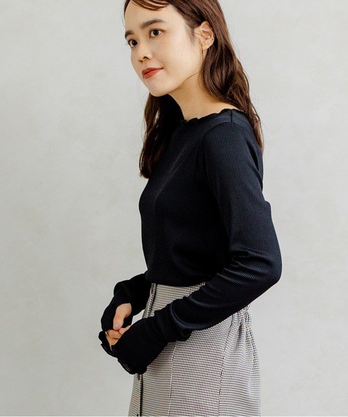 TRIANGLE PALETTE tシャツ 指抜きリブメロートップス レディース