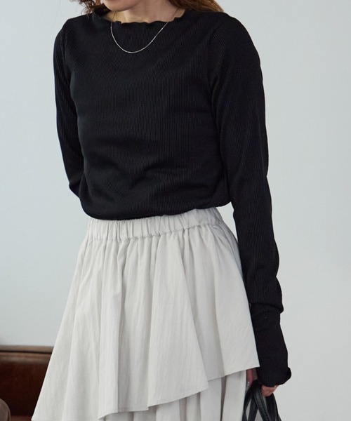 TRIANGLE PALETTE tシャツ 指抜きリブメロートップス レディース