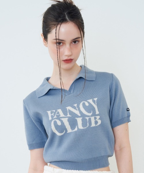 tシャツ A'GEM/9 × .kom「 FANCY CLUB/ファンシークラブ」 FANCY WAVE COLLAR KNIT TEE/ウエーブカラ FANCY CLUB tシャツ A'GEM/9 × .kom「 CLUB/ファンシークラブ