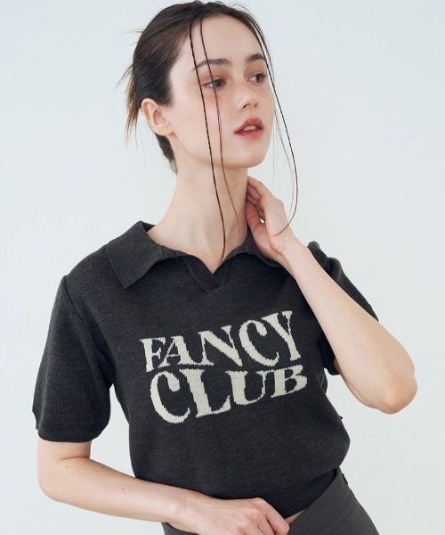 tシャツ A'GEM/9 × .kom「 FANCY CLUB/ファンシークラブ」 FANCY WAVE COLLAR KNIT TEE/ウエーブカラ