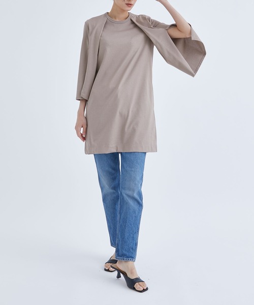 CINOH tシャツ 「CINOH/チノ」別注 slit sleeve dress Tee