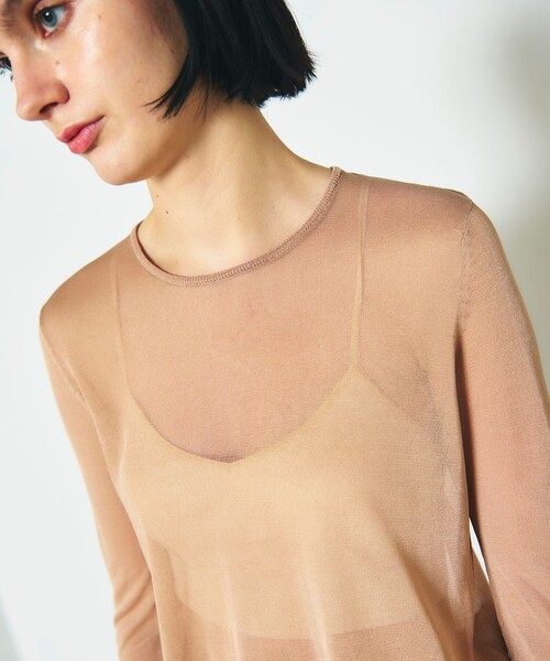 tシャツ シアークルーニットトップ レディース GRACE CONTINENTAL tシャツ シアークルーニットトップ