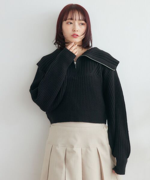 RETROGIRL ニット ハーフジップNT レディース : ZOZOTOWN Yahoo