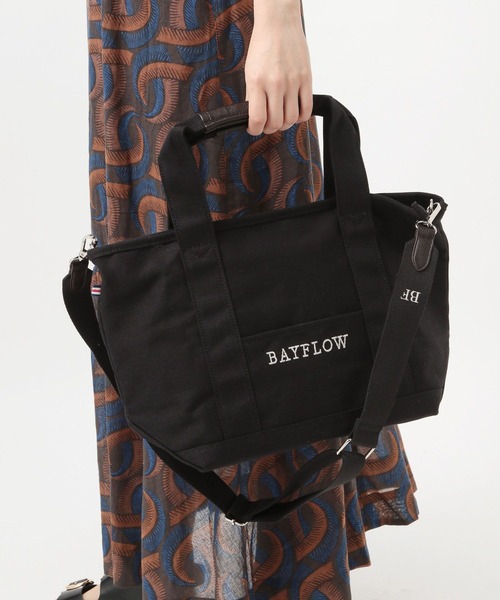 BAYFLOW トートバッグ ショルダーZIPロゴトート Mサイズ