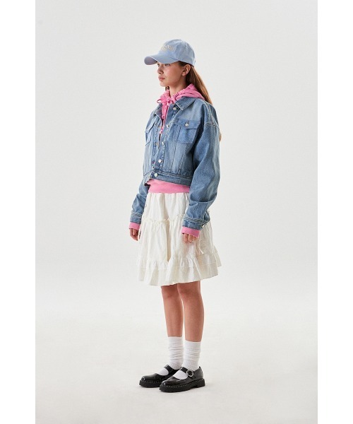 ☆韓国の人気☆【KIRSH】☆UNI WASHING CROP DENIM JACKE.T☆ デニムジャケット gジャン KIRSH UNI WASHING CROP DENIM JACKET
