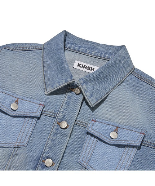 ☆韓国の人気☆【KIRSH】☆UNI WASHING CROP DENIM JACKE.T☆ デニムジャケット gジャン KIRSH UNI WASHING CROP DENIM JACKET