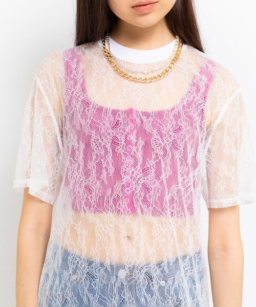 ワンピース ANNA SUI NYC ボタニカルモチーフ レース ロング