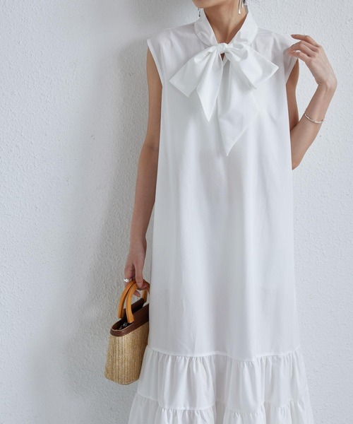 MAISON DE THERESE ワンピース ノースリーブ ティアードフレア