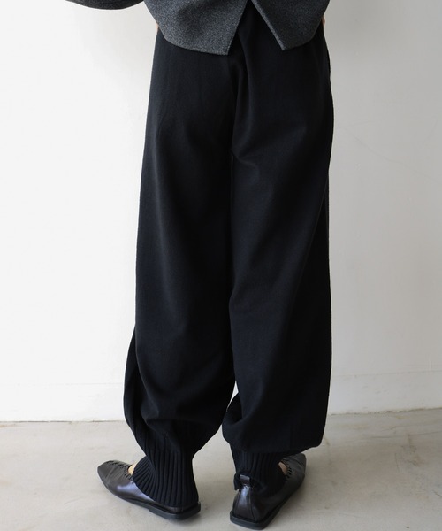 パンツ 「洗える」裾リブニットバルーンパンツ レディース : ZOZOTOWN