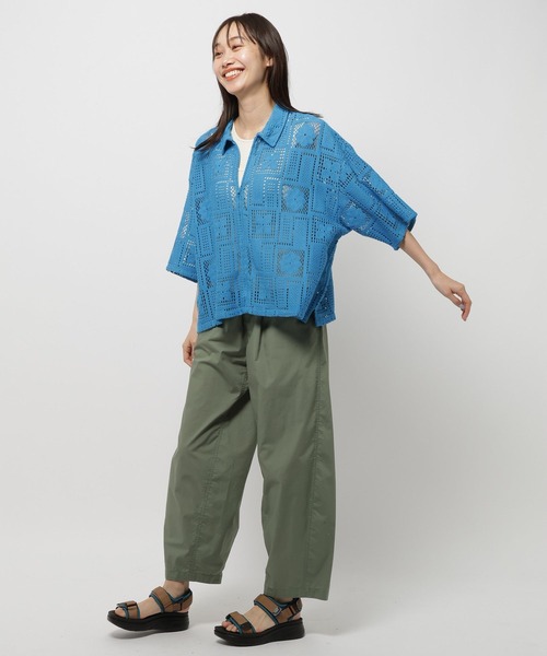 niko and… ブラウス シャツ パターンレースZIPシャツ レディース
