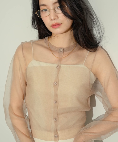 NEUNA カーディガン シアーコルセットカーディガン レディース
