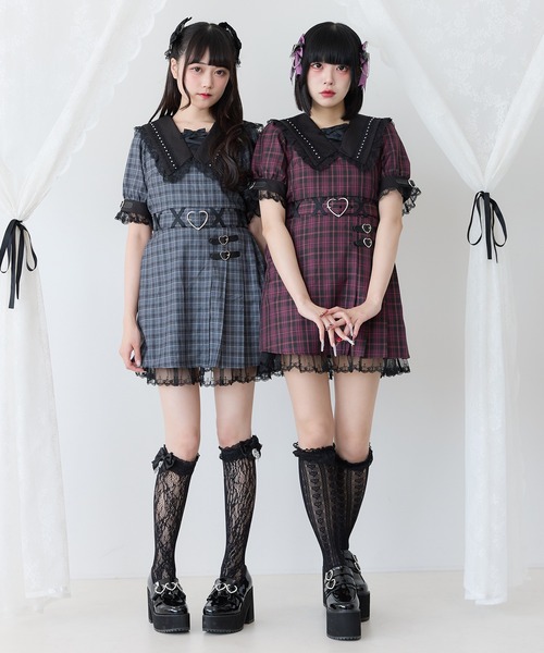DearMyLove❤︎ワンピース DearMyLove ワンピース 闇十字架ハートドットワンピース