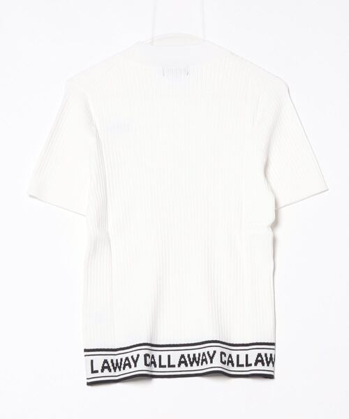 Callaway レディース半袖リブニットL ホワイト 半袖モックネックリブニット (WOMENS) | ニット/ニットベスト