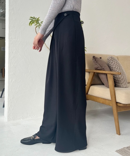 diagramラップパンツ パンツ ウエストデザインサイドラップパンツ レディース