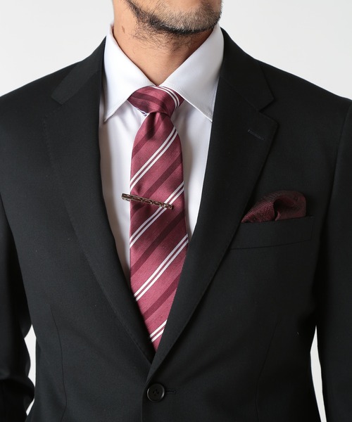 ネクタイ MEN'S BIGI（メンズビギ） ネクタイ シャンブレーストライプ柄シルク