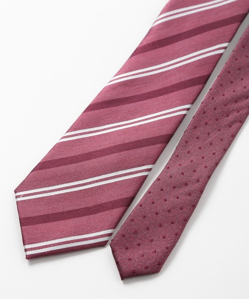 MEN'S BIGI（メンズビギ） ネクタイ シャンブレーストライプ柄シルク