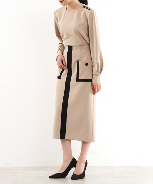 Tiara（ティアラ） スカート バイカラータイトスカート : ZOZOTOWN