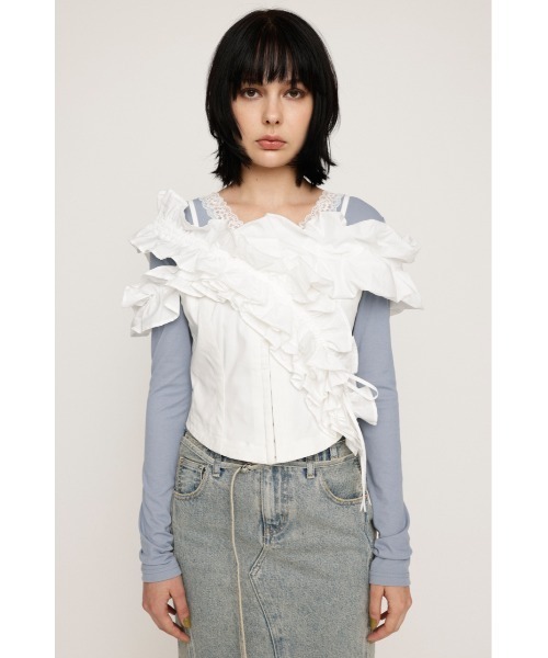 ブラウス シャツ コルセットレディブラウス レディース SLY ブラウス シャツ DESIGN SHOULDER CORSET デザイン
