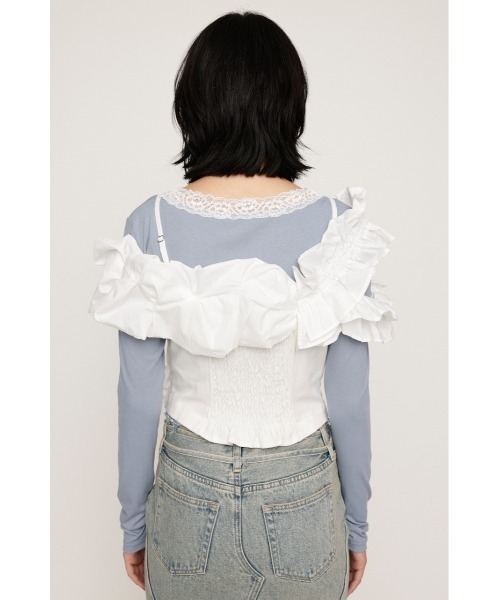 ブラウス シャツ DESIGN SHOULDER CORSET デザイン ショルダー コルセット レディース SLY ブラウス シャツ DESIGN SHOULDER CORSET デザイン