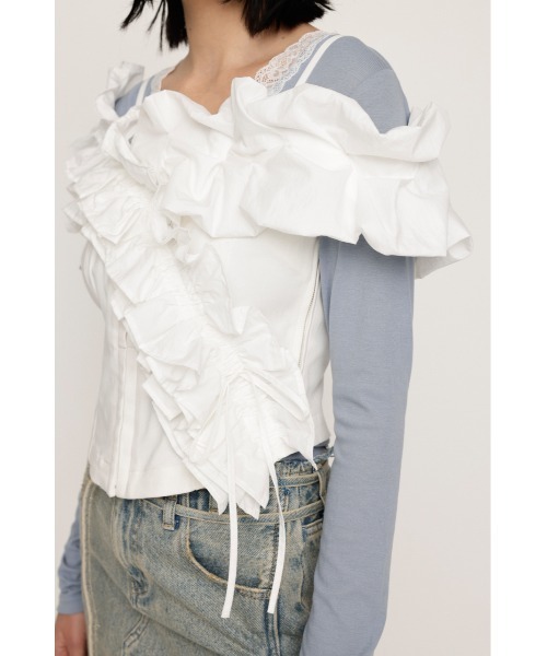 ブラウス シャツ DESIGN SHOULDER CORSET デザイン ショルダー コルセット レディース SLY ブラウス シャツ DESIGN SHOULDER CORSET デザイン
