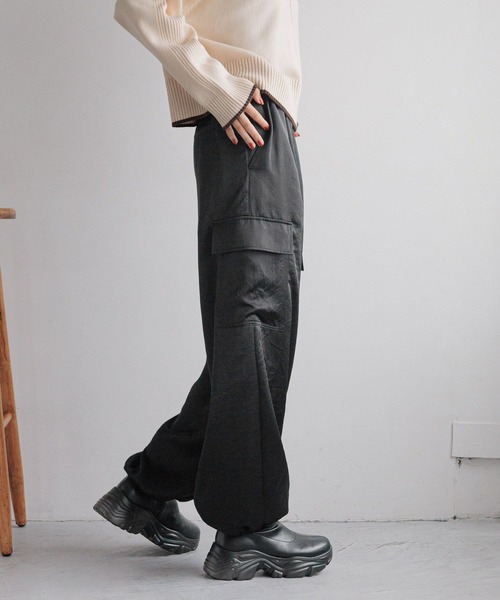 LOWRYS FARM カーゴパンツ サテンドロストカーゴパンツ 250236