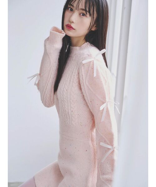 * dazzlin ニットワンピ dazzlin（ダズリン） ワンピース オーナメントカラーニットワンピース
