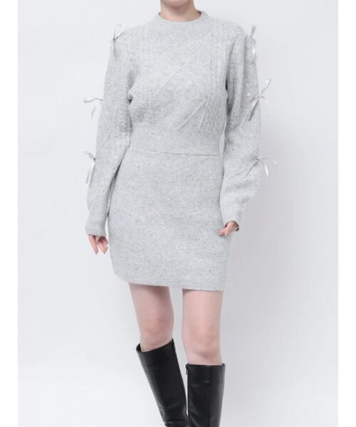 dazzlin ワンピース ドットギャザータフタワンピース[品番：MKSW0054324]｜dazzlin