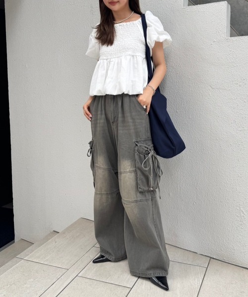 カーゴデニムパンツ/Kastane 新色追加/3サイズ展開/WEB限定サイズ】カーゴデニムパンツ