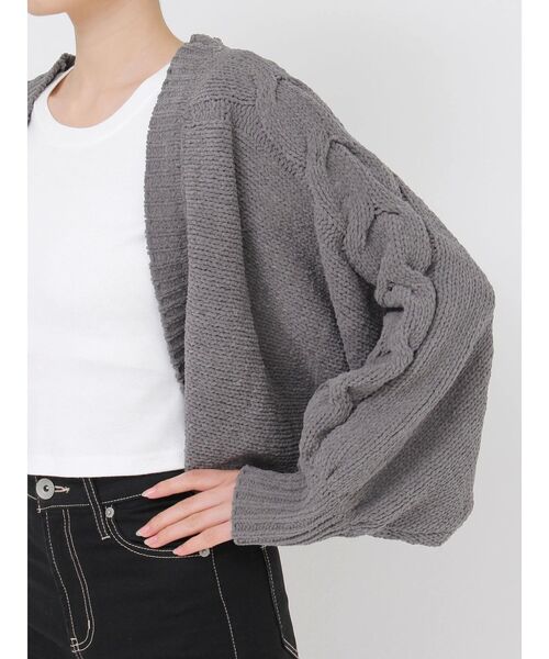 さっちん★新品★GYDA バルーンスリーブケーブルニットボレロ　ピンク ジェイダ GYDA バルーンスリーブケーブルニットボレロ （ピンク
