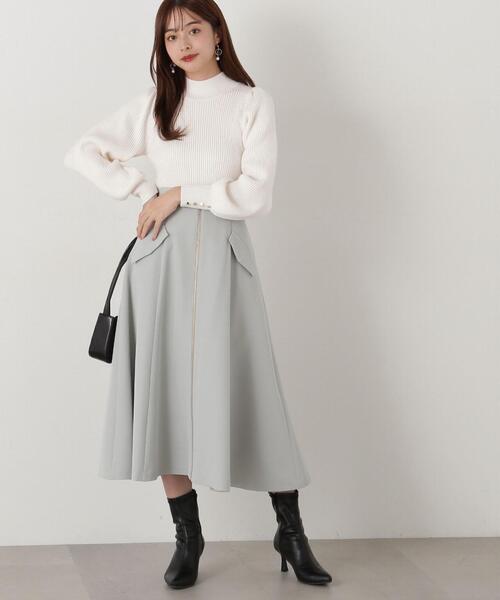 PRADA フロントファスナー フレアスカート 36 フロントファスナーフレアスカート | PROPORTION BODY DRESSING