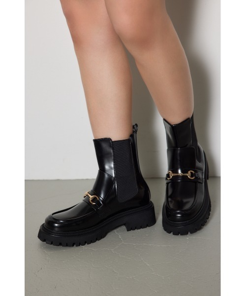 rienda（リエンダ） ブーツ ローファーライクサイドゴアショートブーツ