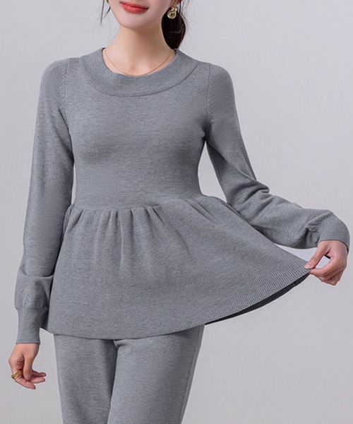 DAY CLOSET セットアップ 「セットアップ/美シルエット」長袖ペプラム