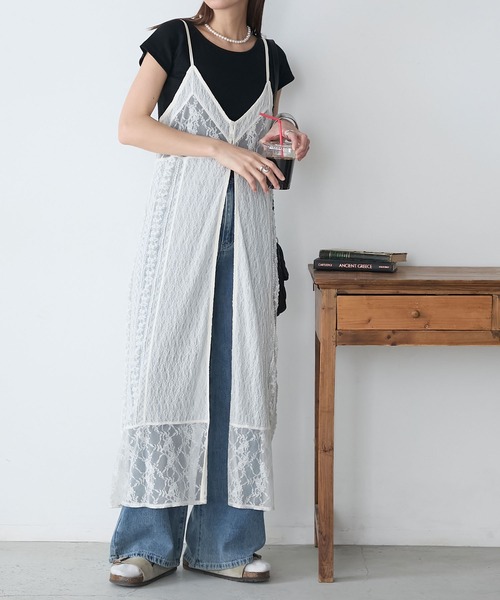 Bonpoint パッチワーク　レース　ワンピース　12 BONLECILL ワンピース パッチワークレースキャミワンピース
