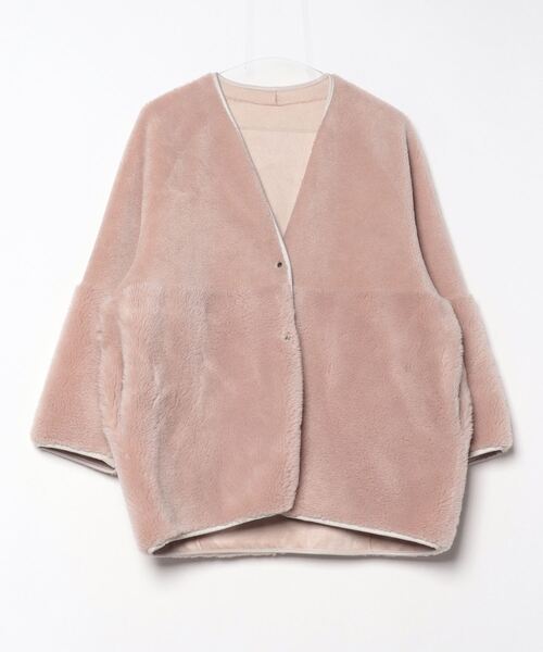 ELENDEEK（エレンディーク） ノーカラーコート FREE ピンク レディース