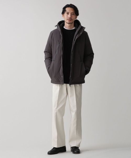 美品 ナノユニバース 西川ダウン ノーカラー ダウンジャケット 黒 nano ナノ・ユニバースがおくる新生“西川ダウン”をモデル・櫻井貴史がチェック！