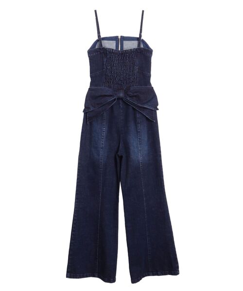 CALNAMUR オールインワン BACK RIBBON DENIM ALL IN ONE/バック