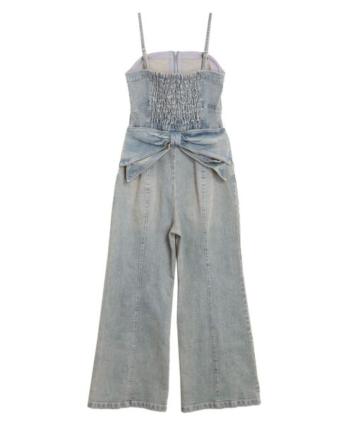 CALNAMUR オールインワン BACK RIBBON DENIM ALL IN ONE/バック