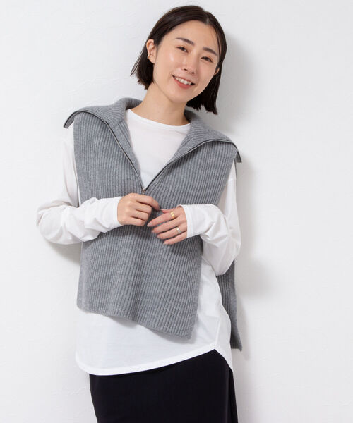 NOLLEY'S（ノーリーズ） ニットベスト FREE グレー レディース